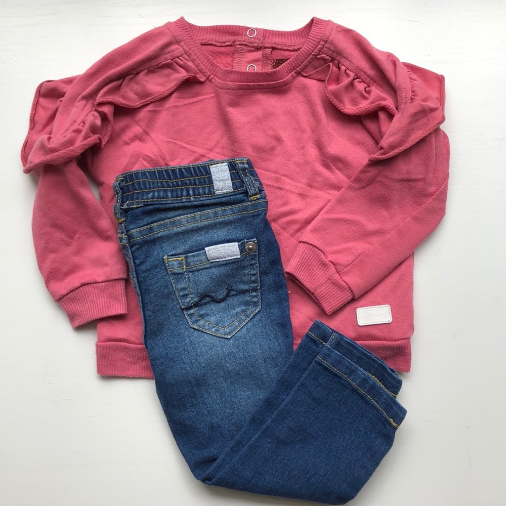 7 For All Mankind Jeans and Top Set 18m